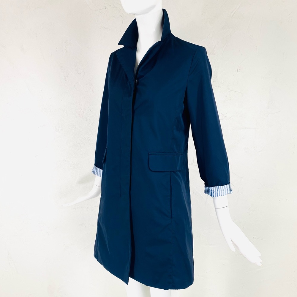 ❤️SOLD❤️ MAXMARA WEEKEND Navy Rain Trench Coat, 0 - Picture 1 of 12